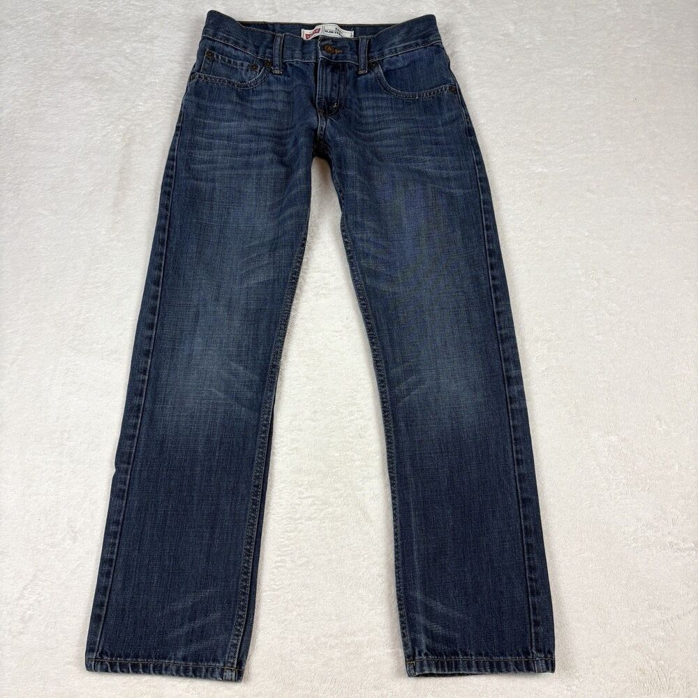 Levis 513 Slim Straight Jeans Boys 14 Regular 26x26 Blue Med Wash Whiskering